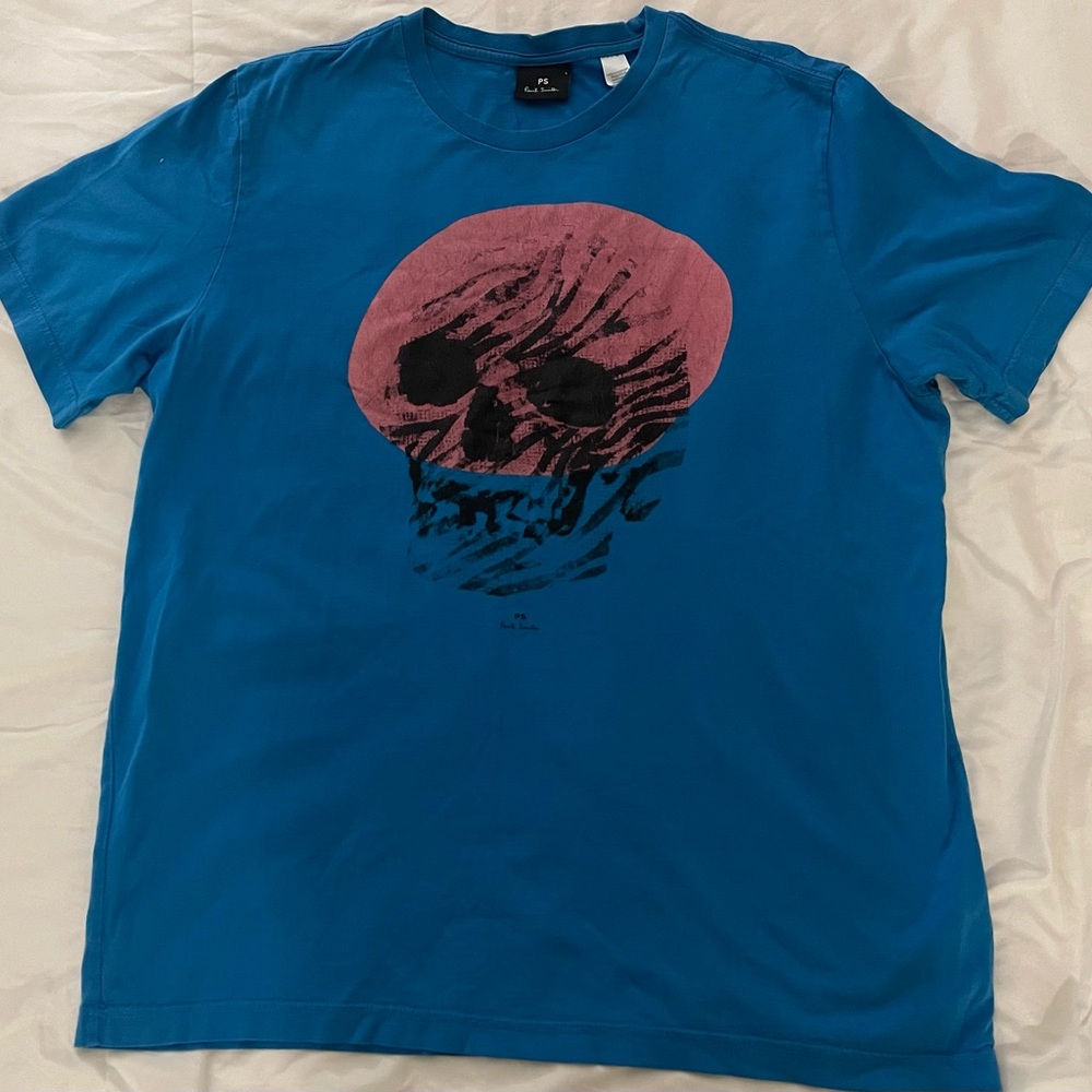 Paul Smith Blue Graphic Skull T-Shirt